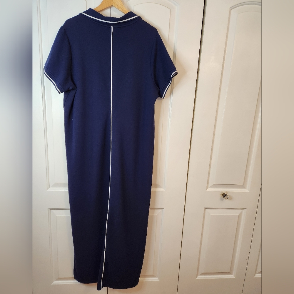 SPANX AirEssentials Pique Polo Midi Dress Polo Shirt Navy White Trim Size XXL - Picture 8 of 13